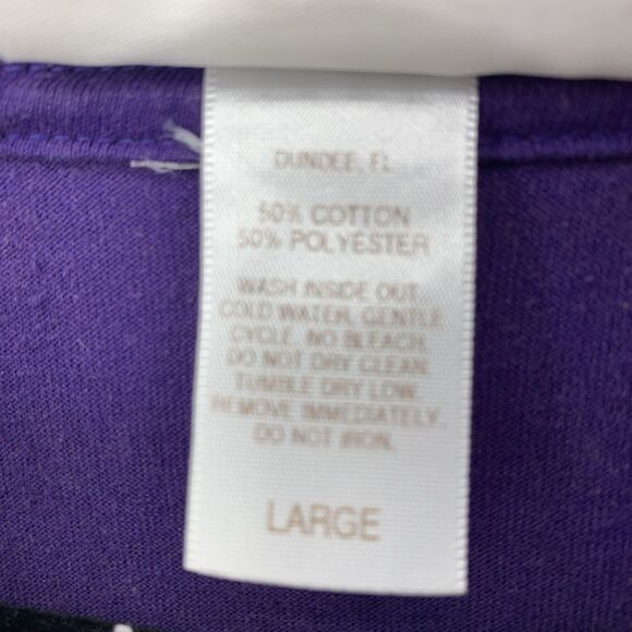 Vtg Women’s Large Cat Lady Collared Tshirt Colorful  Boho Grunge Purple Kittens - Picture 7 of 9